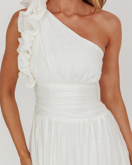 White One-Shoulder Maxi Dress