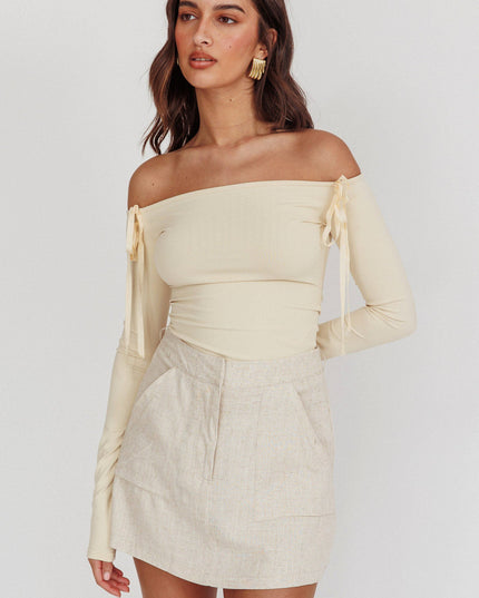 Sand Euphoria Linen Skort