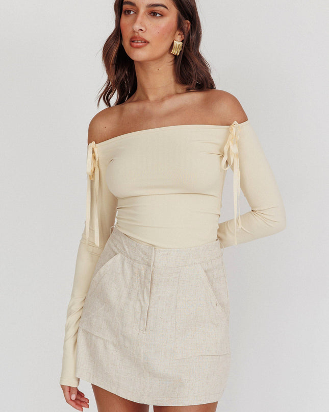 Sand Euphoria Linen Skort