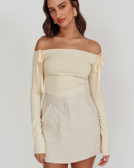 Sand Euphoria Linen Skort