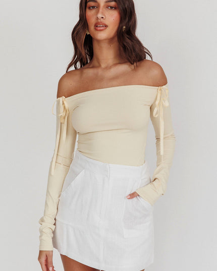 White Euphoria Linen Skort