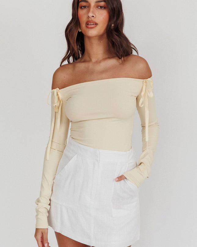 White Euphoria Linen Skort
