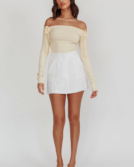 White Euphoria Linen Skort
