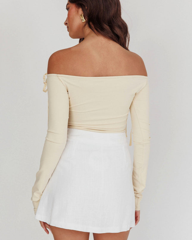 White Euphoria Linen Skort