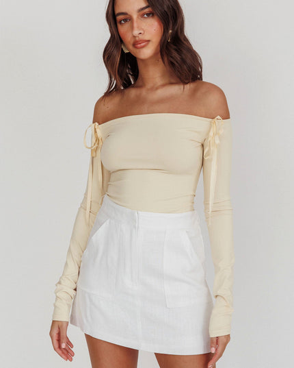 White Euphoria Linen Skort