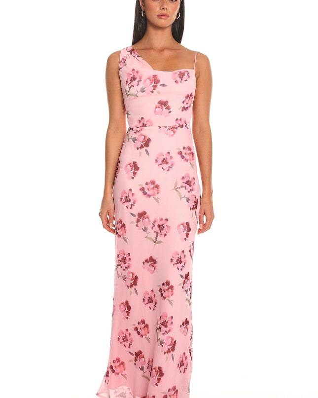 Burgundy Asymmetric Maxi Dress