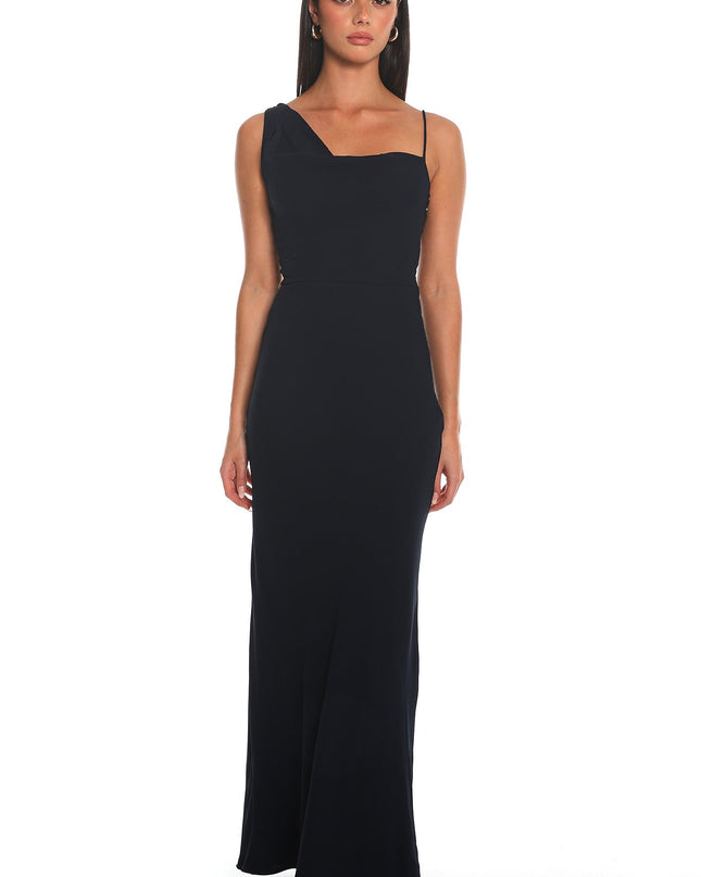 Navy Asymmetric Maxi Dress