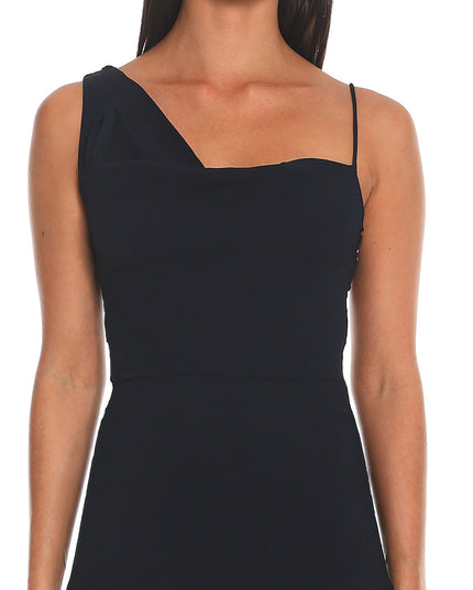 Navy Asymmetric Maxi Dress