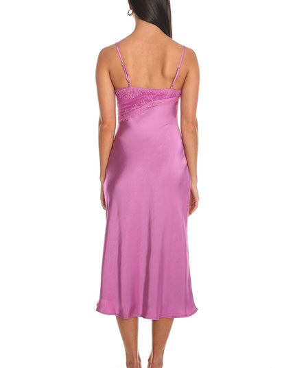 Mauve Noir Silk Lace-Inset Slip Dress