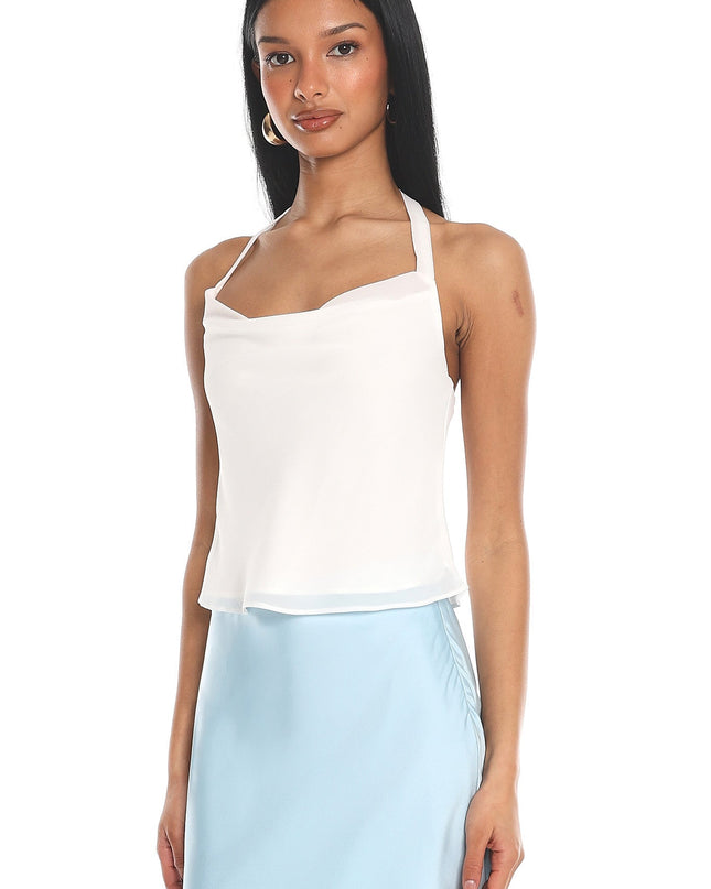 White Halter Crop Top