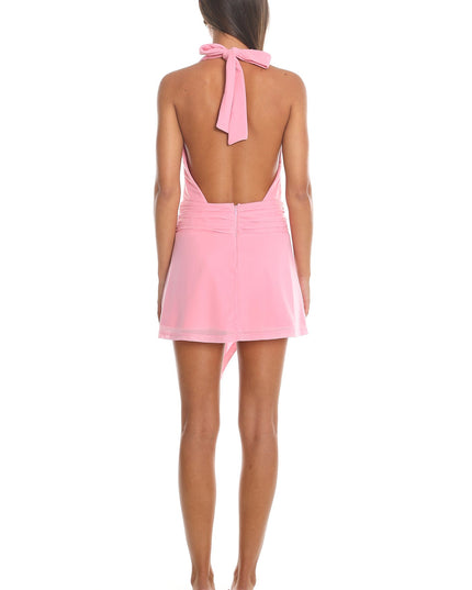 Pink Heart Seeker Halter Mini Dress