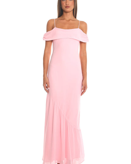 Pink Off-Shoulder Maxi Dress