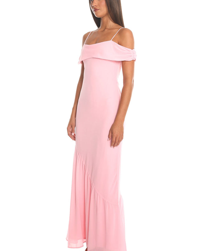 Pink Off-Shoulder Maxi Dress