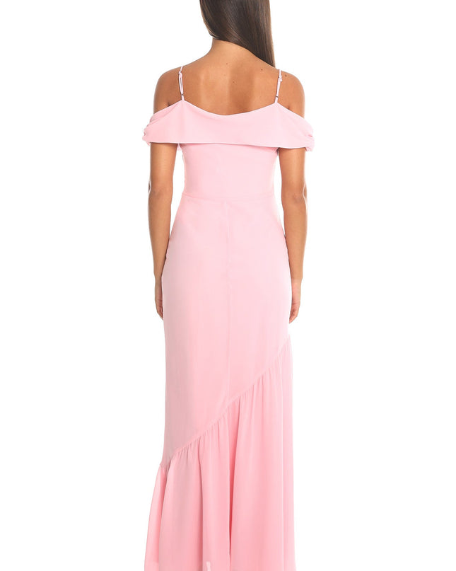 Pink Off-Shoulder Maxi Dress