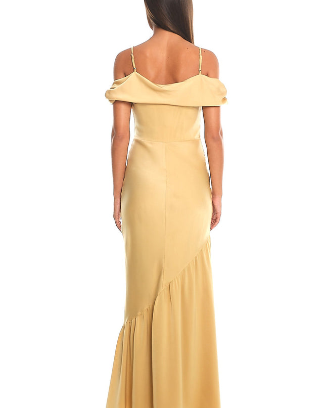Gold Off-Shoulder Maxi Dress