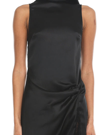 Black Satin Maxi Dress