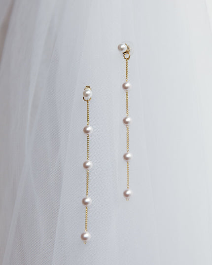 Gold Pearl Drop Earrings