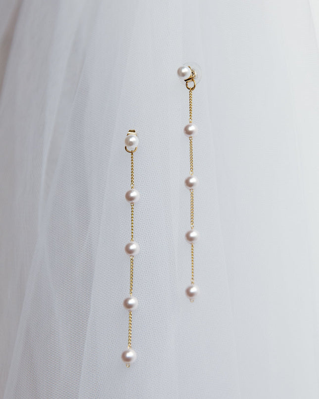 Gold Pearl Drop Earrings