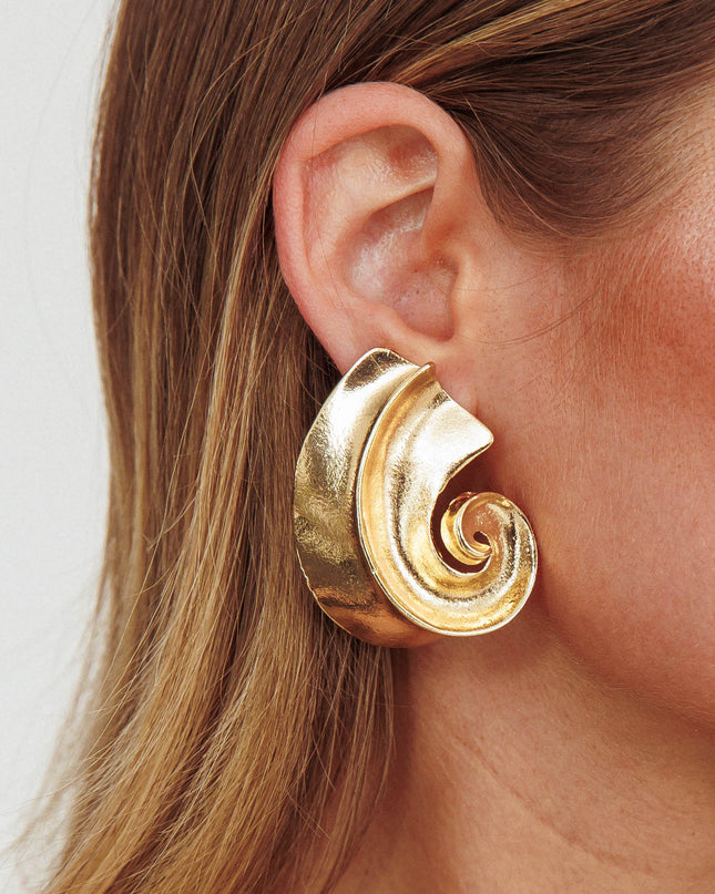 Gold Spiral Shell Earrings