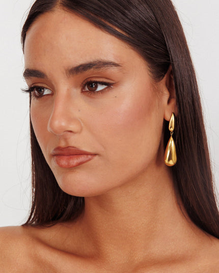 Gold Luna Teardrop Earrings