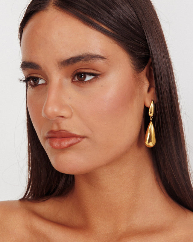 Gold Luna Teardrop Earrings