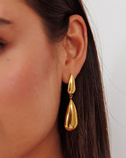 Gold Luna Teardrop Earrings