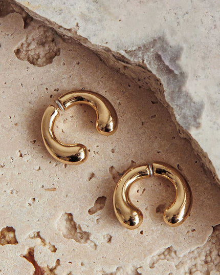 Gold Hoop Stud Earrings