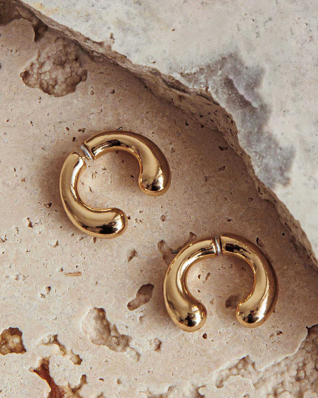 Gold Hoop Stud Earrings