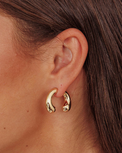 Gold Hoop Stud Earrings