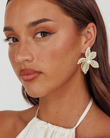 Pearl Kaley Flower Earrings