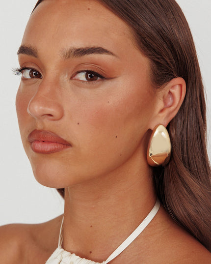 Gold Clarita Pebble Earrings
