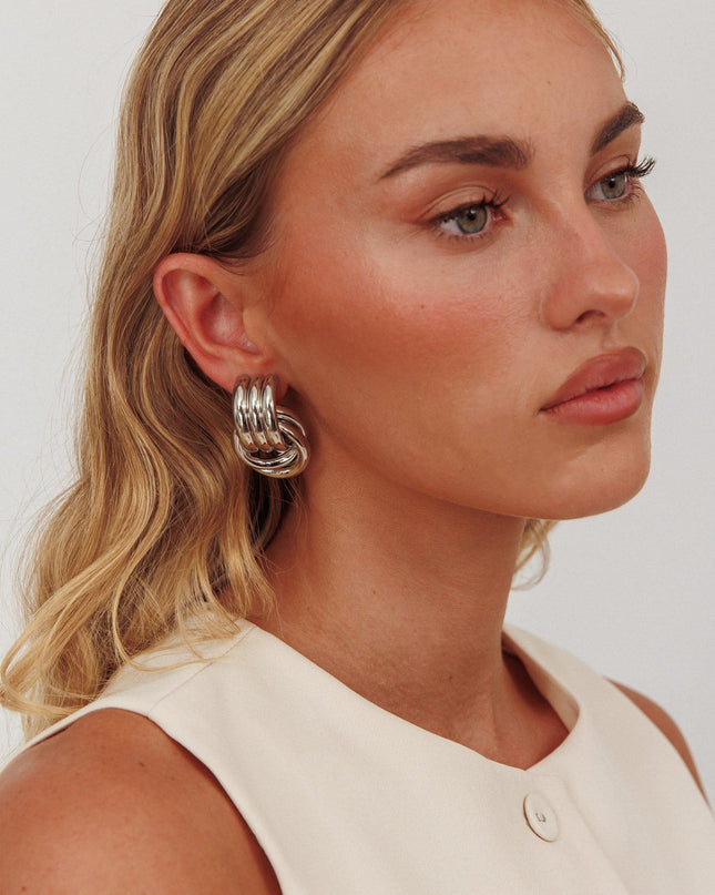 Dark Silver Georgina Loop Earrings