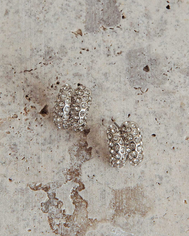 Earrings Silver Diamante