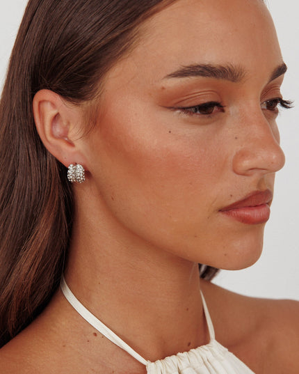 Earrings Silver Diamante