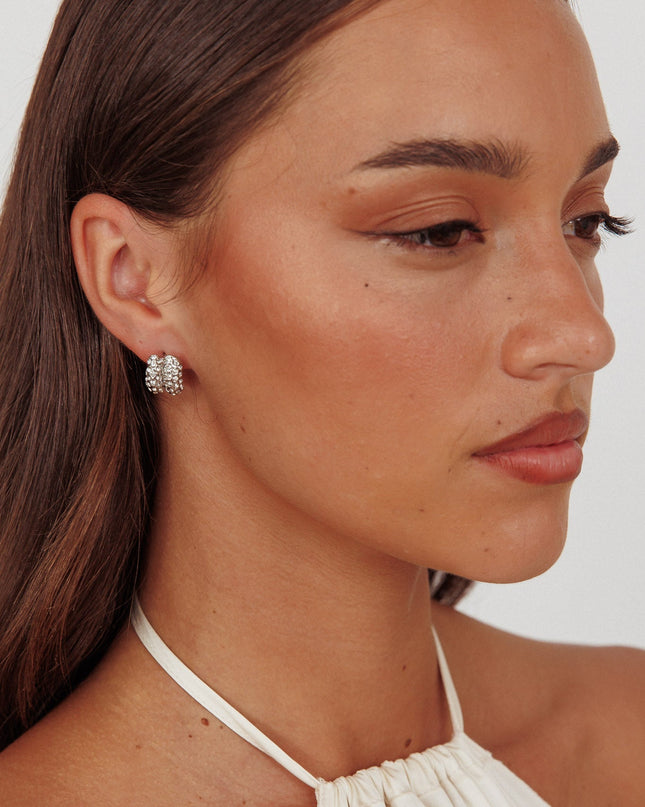 Earrings Silver Diamante