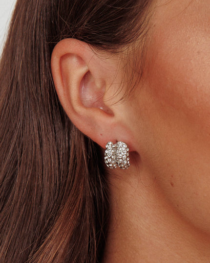 Earrings Silver Diamante