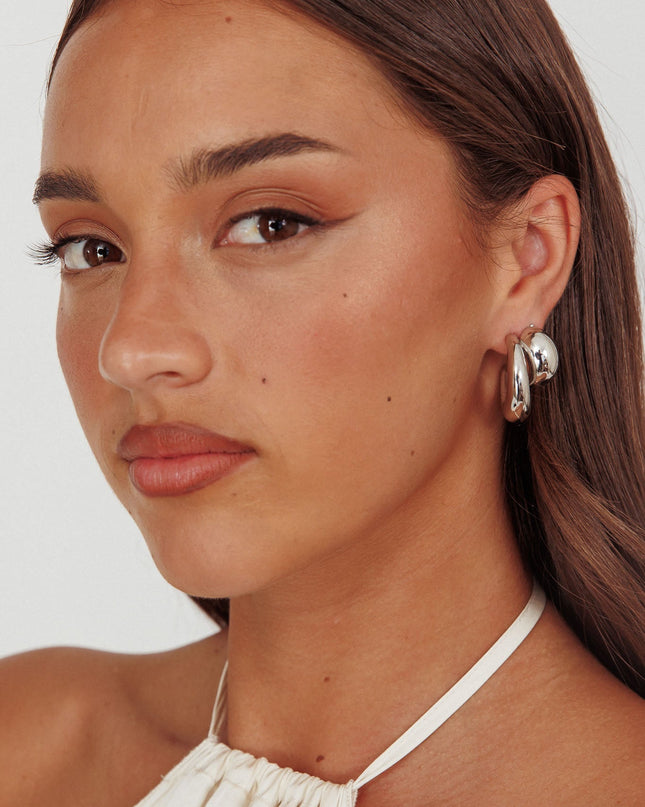 Dark Silver Anjelica Oval Earrings