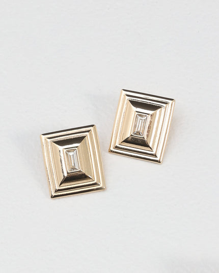 Rhinestone Earrings Gold/Diamante