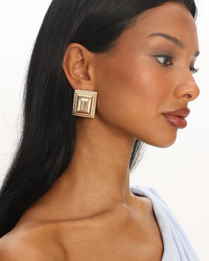 Rhinestone Earrings Gold/Diamante