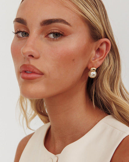 Gold/Pearl Pearl Accent Studs