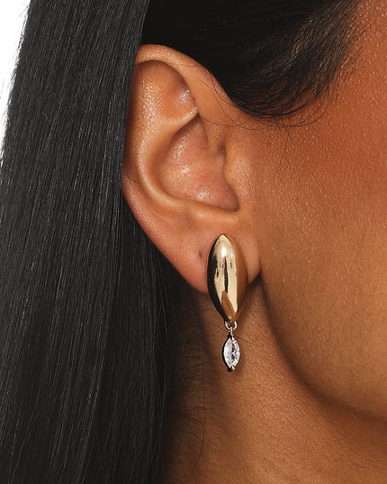 Droplet Earrings Gold/Diamante