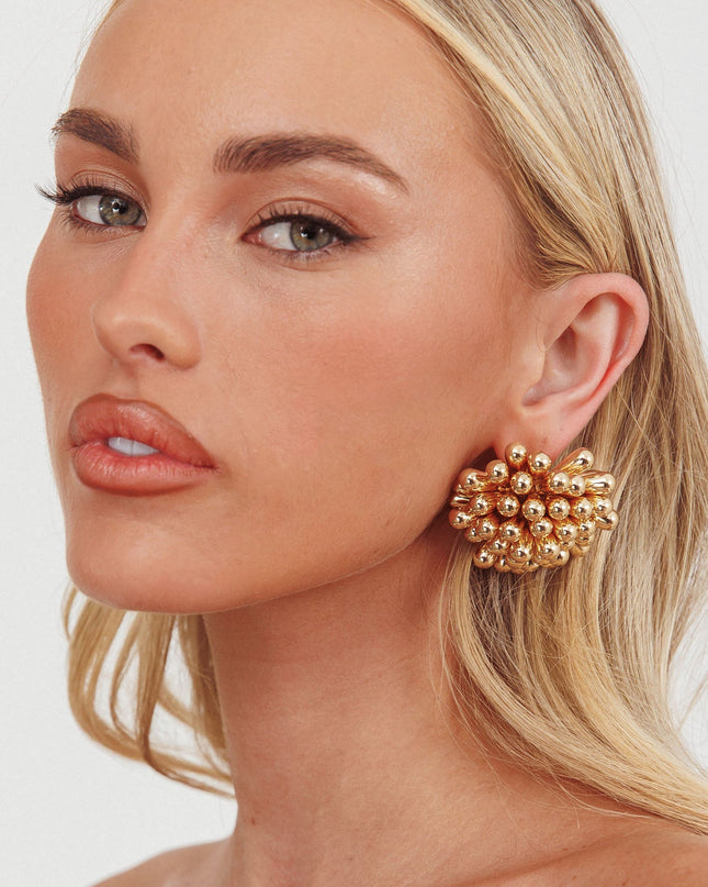 Gold Firework Cluster Earrings