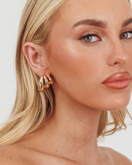 Gold Lilly Ridged Earrings