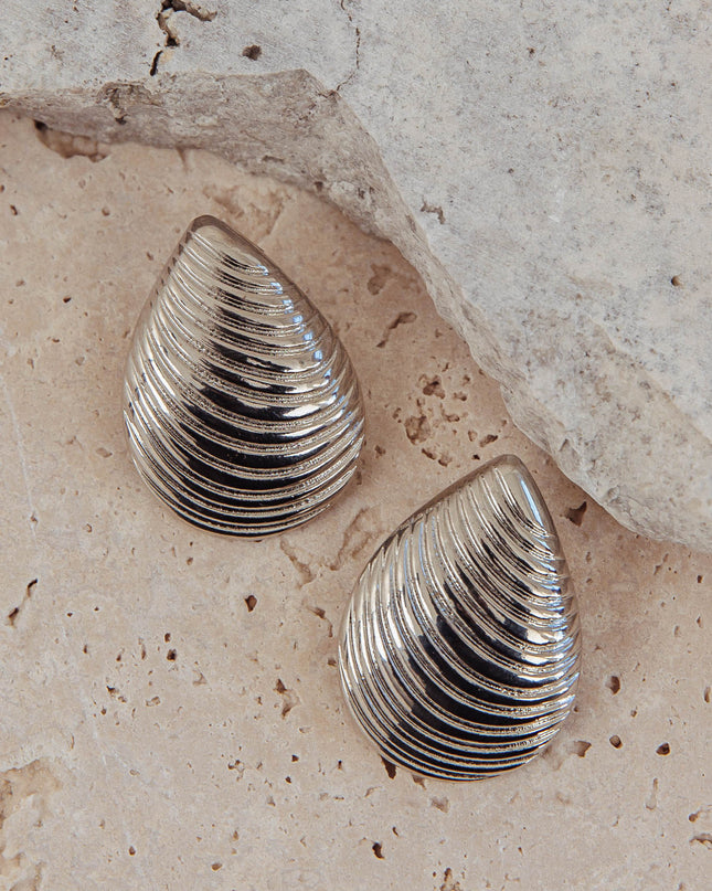 Dark Silver Jacinta Shell Earrings