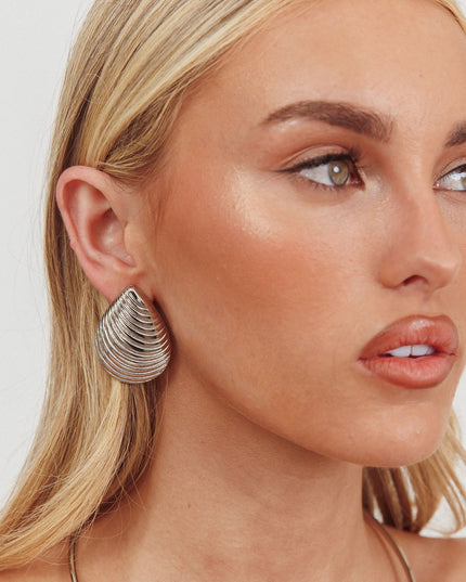 Dark Silver Jacinta Shell Earrings