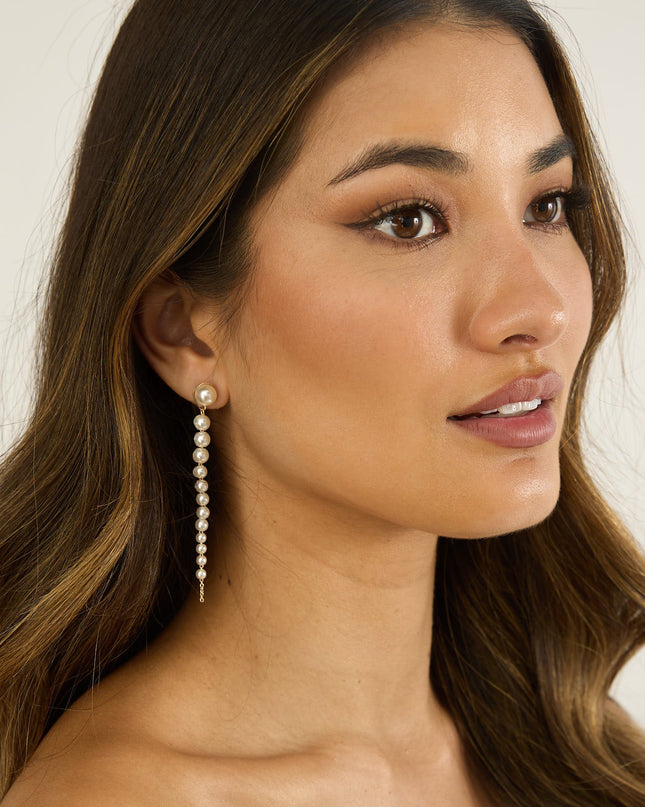 Pearl Strand Drop Earrings
