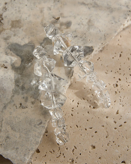 Clear Bead Drop Earrings