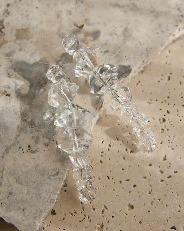 Clear Bead Drop Earrings
