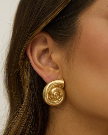 Gold Spiral Shell Earrings