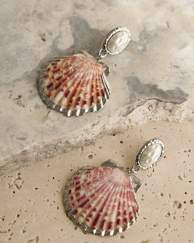 Pearl Drop Earrings Pink Shell